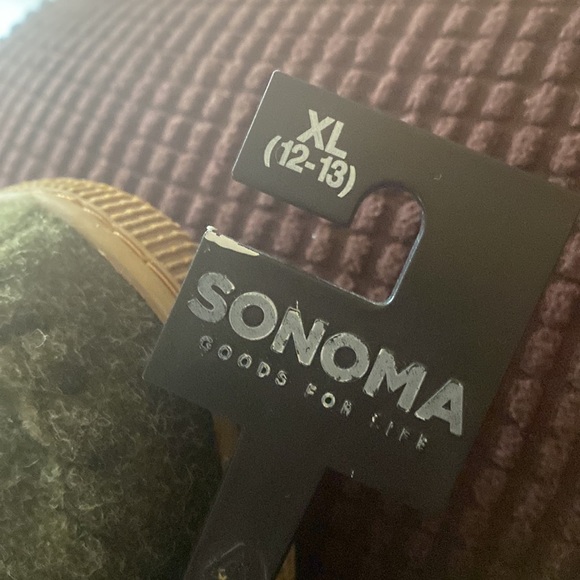 NWT Sonoma men moccasin slippers olive in color size XL (12-13) - Picture 5 of 6